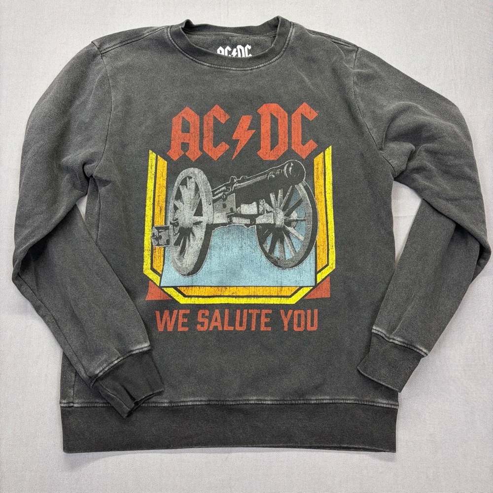 AC/DC We Salute You Cannon Graphic Crewneck Sweatshirt S